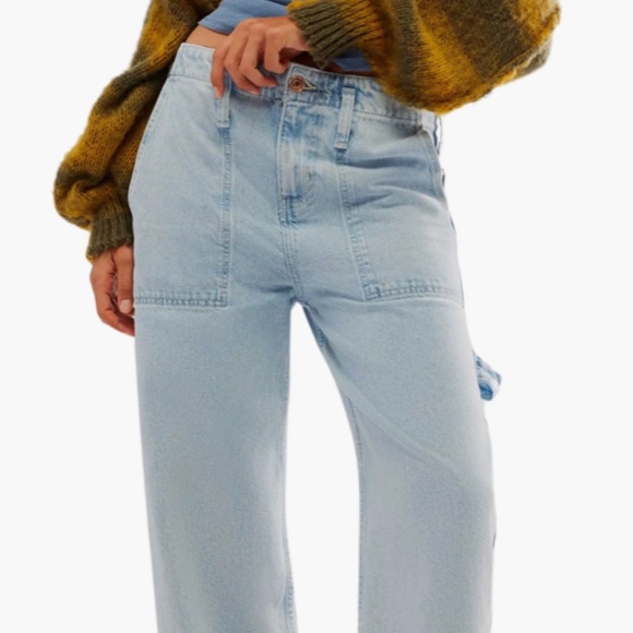 Major Leagues Wide Leg Crop Jeans Free People - Picture 1 of 4